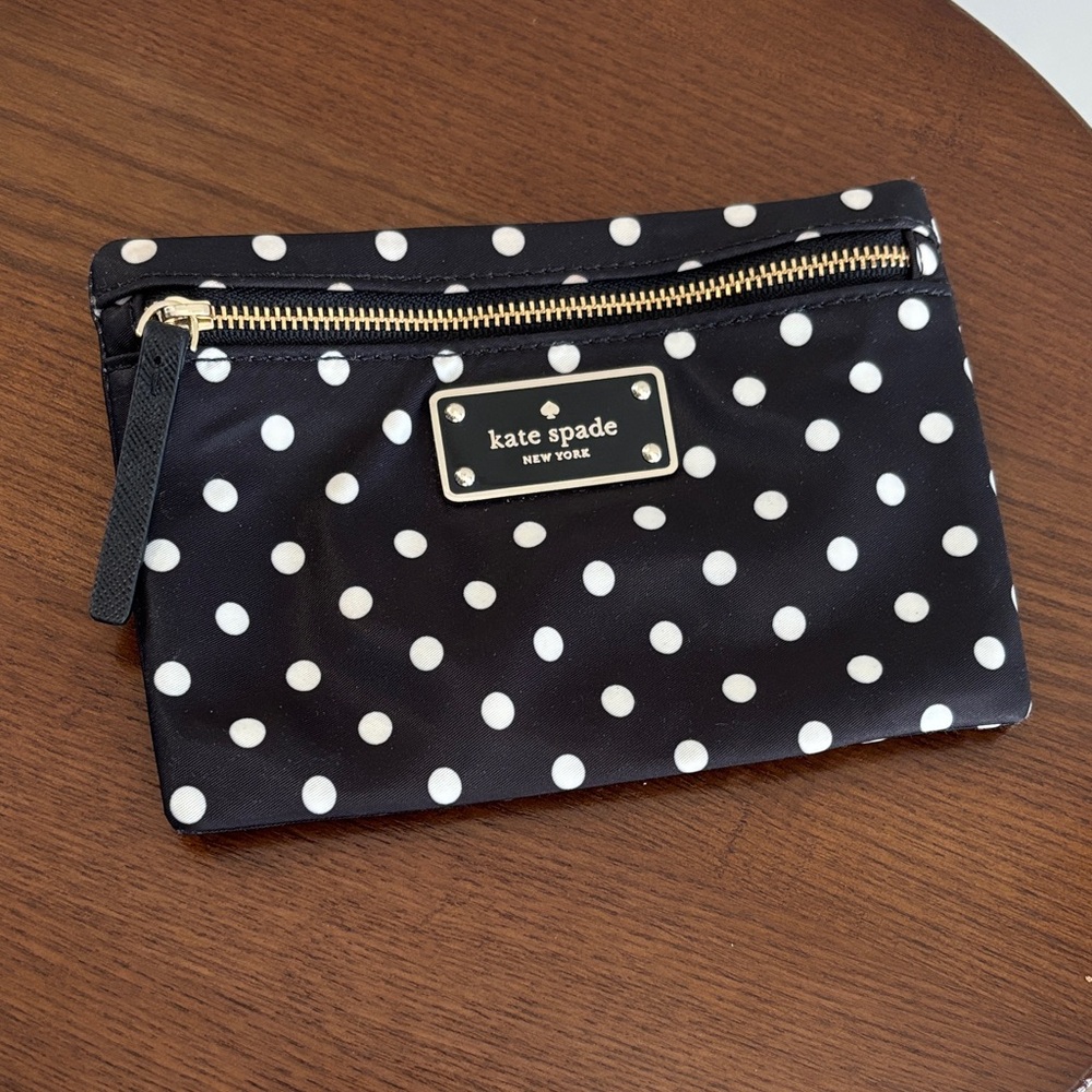 Kate Spade Black and White Polka Dot Pouch